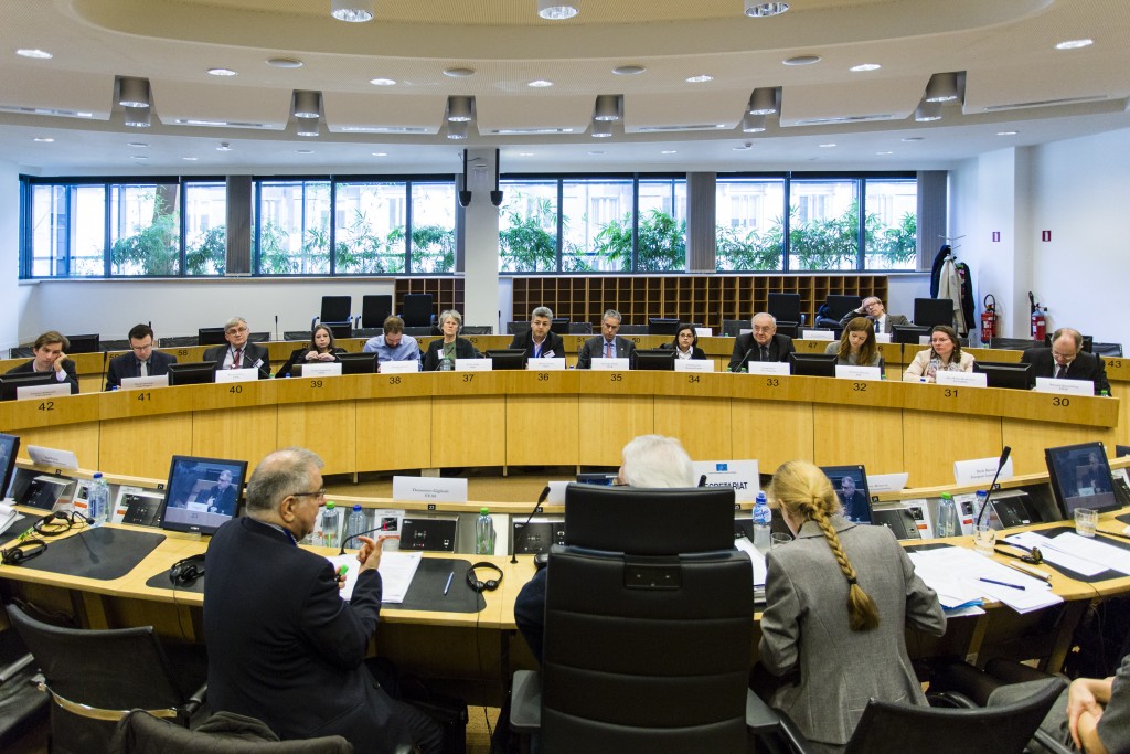 Brussels, Belgium, Feb 24 2016- 10th meeting of the EU-Korea Domestic Advisory Group (DAG) On this picture: Denias Baresh, Nevena Mateeva, Thomas Jenkins, Domenico Gigliotti, © EU2016 2016_02_24_10thMeeting_EU-Korea_DAG